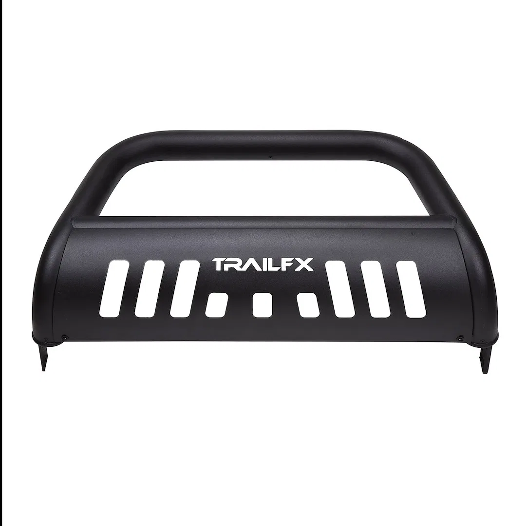 B0044T – TRAILFX Bull Bar, Powder Coated Titanium Black Steel 3 Inch Diameter With Skid Plate With Holes For Optional...